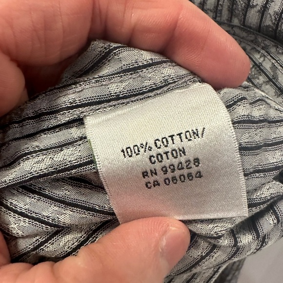 Bugatchi Men Large LS Dress Shirt - Black/Grey - Picture 6 of 8